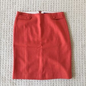 Jcrew orange/red wool lined skirt, never worn sz 6
